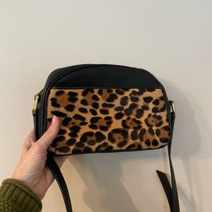 JCREW Leopard & Black Devon Camera Crossbody
